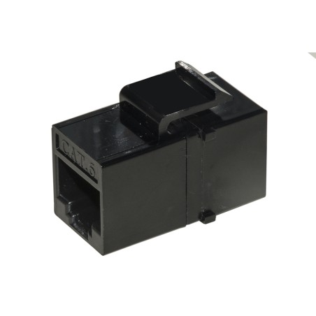 ADATTATORE PASSANTE 2X8 POLI RJ45 UTP NON SCHERMATO CAT.6 CON GANCI PER PANNELLI
