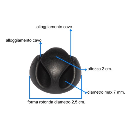 KIT 16 PEZZI SUPPORTI ADESIVI PER GESTIONE CAVI COLORE NERO