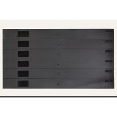 COPERTURA 19" PER ARMADI RACK 6U NERO CON PARTI 1U STACCABILI INSTALLAZIONE CON CLIP