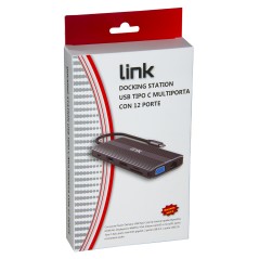 DOCKING STATION USB-C CON 12 PORTE USB, HDMI®, DP, VGA, PD, AUDIO, GIGABIT, CARD, PER NOTEBOOK TABLET E SMARTPHONE