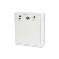 BOX A MURO PER DVR, 2 CHIAVI, 2 SWITCH PER ALLARMI BIANCO, CM 43X13X50