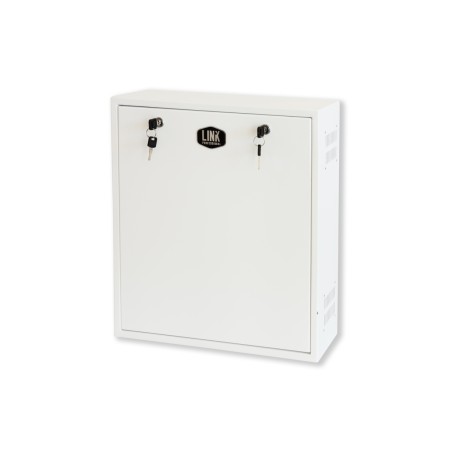 BOX A MURO PER DVR, 2 CHIAVI, 2 SWITCH PER ALLARMI BIANCO, CM 43X13X50