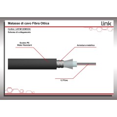 CAVO FIBRA OTTICA DA ESTERNO ARMATO OM3 GUAINA PE 12 FIBRE (AL METRO)