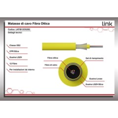 CAVO FIBRA OTTICA 12 FIBRE LOOSE OS2 ANTIRODITORE LSZH CLASSE B2CA (AL METRO)