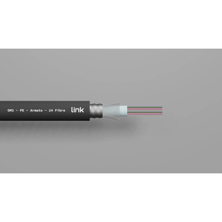 CAVO FIBRA OTTICA DA ESTERNO ARMATO OM3 GUAINA PE 24 FIBRE (AL METRO)