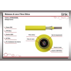 CAVO FIBRA OTTICA 24 FIBRE LOOSE OS2 ANTIRODITORE LSZH CLASSE B2CA (AL METRO)
