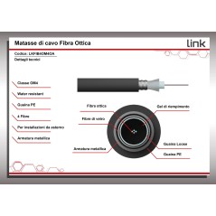 CAVO FIBRA OTTICA 4 FIBRE ARMATO DA ESTERNO/INTERNO ANTIRODITORE OM4 (AL METRO)