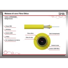 CAVO FIBRA OTTICA 4 FIBRE LOOSE OS2 ANTIRODITORE LSZH CLASSE B2CA (AL METRO)