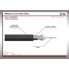 CAVO FIBRA OTTICA 4 FIBRE ARMATO DA ESTERNO/INTERNO ANTIRODITORE OS2 (AL METRO)