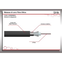 CAVO FIBRA OTTICA 8 FIBRE ARMATO DA ESTERNO/INTERNO ANTIRODITORE OM4 (AL METRO)