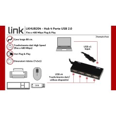 HUB 4 PORTE USB 2.0