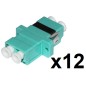 CONFEZIONE 12 ADATTATORI FIBRA OTTICA LC/LC MULTIMODE DUPLEX OM3