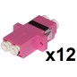 CONFEZIONE 12 ADATTATORI FIBRA OTTICA LC/LC MULTIMODE DUPLEX OM4