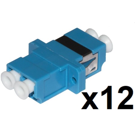 CONFEZIONE 12 ADATTATORI FIBRA OTTICA LC/LC SINGLEMODE DUPLEX