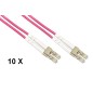 CONFEZIONE 10 CAVO FIBRA OTTICA LC A LC MULTIMODE DUPLEX OM4 GUAINA 2 MM 50/125 MT.1
