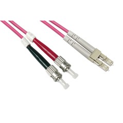 CAVO FIBRA OTTICA LC A ST MULTIMODE DUPLEX OM4 50/125 MT.3