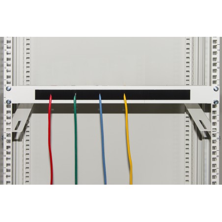 PANNELLO DI PROTEZIONE COLORE GRIGIO 1U CON SPAZZOLA PER ARMADI RACK 19"