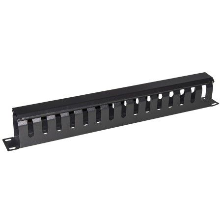 PANNELLO GUIDACAVI PER ARMADI RACK 19" 1U A GABBIA NERO 483X42X70 MM IN METALLO