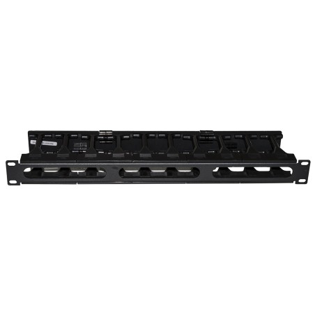 PANNELLO GUIDACAVI PER ARMADI RACK 19" 1U A GABBIA COLORE NERO, ALTA DENSITA' PROFONDITA' 11 CM CON COPERCHIO APRIBILE