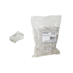 CONFEZIONE 100 CONNETTORI 8 POLI CAT 5E UTP NON SCHERMATO PER CAVO FLESSIBILE RJ45 CON FORI PER AGEVOLARE INSERIMENTO CAVI