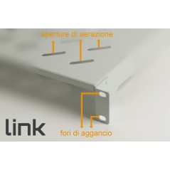 RIPIANO PER ARMADIO 19" 1 UNITA' PROFONDITA' 200 MM. (UNIVERSALE) 2 ATTACCHI (FRONTALI) COLORE GRIGIO