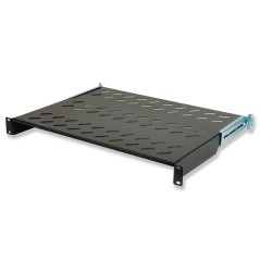 RIPIANO PER ARMADIO 19" 1 UNITA' PROFONDITA' 350 MM. (UNIVERSALE) 4 ATTACCHI (FRONTALE+POSTERIORE) COLORE NERO