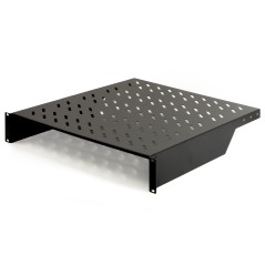 RIPIANO PER ARMADIO 19" 2 UNITA' PROFONDITA' 550 MM. (UNIVERSALE) 2 ATTACCHI (FRONTALI) COLORE NERO