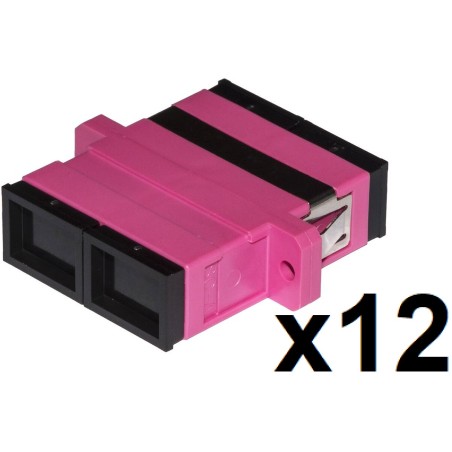CONFEZIONE 12 ADATTATORI FIBRA OTTICA SC/SC MULTIMODE DUPLEX OM4