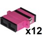 CONFEZIONE 12 ADATTATORI FIBRA OTTICA SC/SC MULTIMODE DUPLEX OM4