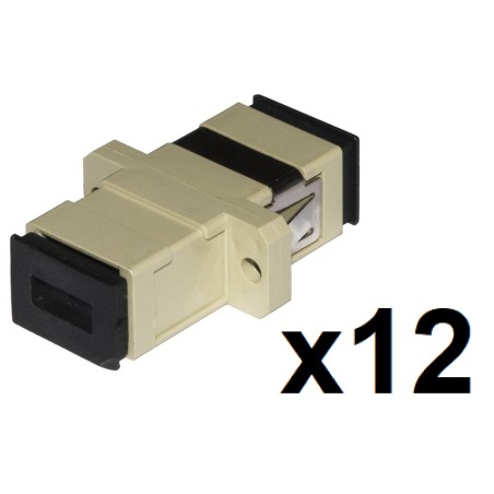 CONFEZIONE 12 ADATTATORI FIBRA OTTICA SC/SC MULTIMODE SIMPLEX OM2 UPC