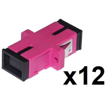CONFEZIONE 12 ADATTATORI FIBRA OTTICA SC/SC MULTIMODE SIMPLEX OM4 UPC