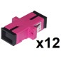 CONFEZIONE 12 ADATTATORI FIBRA OTTICA SC/SC MULTIMODE SIMPLEX OM4 UPC