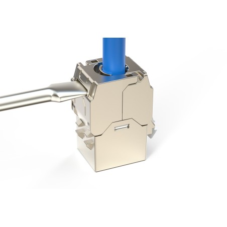 DIGITUS MODULO KEYSTONE CORPO COMPATTO CAT 6A, SCHERMATO, CONNESSIONE DI MONTAGGIO SENZA ATTREZZI