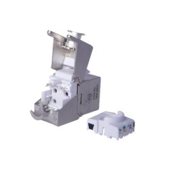 INSERTO JACK SCHERMATO RJ45 CATEGORIA 6A TOOLFREE