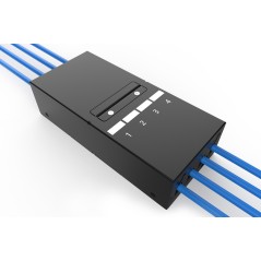 DIGITUS SCATOLA PER PUNTI DI CONSOLIDAMENTO, MODULI KEYSTONE A 4 PORTE CON GESTIONE INTELLIGENTE DEI CAVI