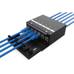 DIGITUS SCATOLA PER PUNTI DI CONSOLIDAMENTO, MODULI KEYSTONE A 6 PORTE CON GESTIONE INTELLIGENTE DEI CAVI