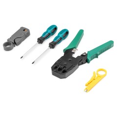 DIGITUS SET STRUMENTI DI RETE.TUTTI GLI STRUMENTI NECESSARI PER L'INSTALLAZIONE IN LOCO IN UN UNICO SET.