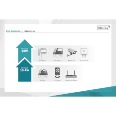 DIGITUS SWITCH GIGABIT ETHERNET POE, 8 PORTE POE+, 10", BUDGET POE FINO A 80 W