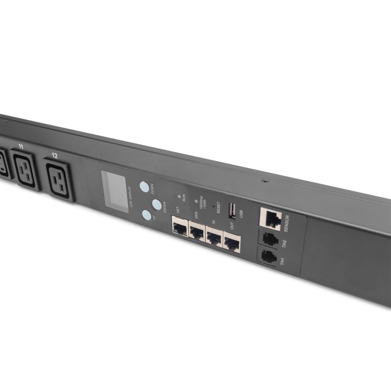 DIGITUS SMART PDU, INPUT MONITORED, INGRESSO 1X16A, USCITE 20 X C13, 4 X C19 DIGITUS SMART PDU, INPUT MONITORED, INGRESSO 1X16A, USCITE 20 X C13, 4 X C19