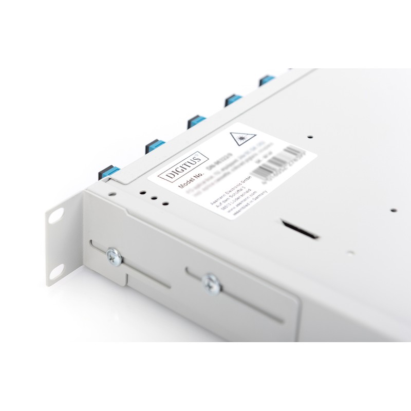 BOX FIBRA OTTICA 1U INSTALLAZIONE RAPIDA SENZA PANNELLO FRONTALE VITI INCLUSE GRIGIO RAL7035 DIGITUS
