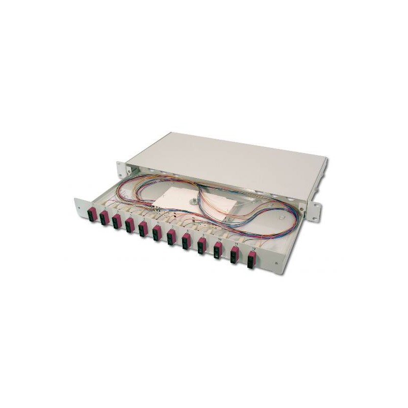 PANNELLO ESTRAIBILE 19" PER FIBRA OTTICA CON 12 CONNETTORI SC DUPLEX OM4
