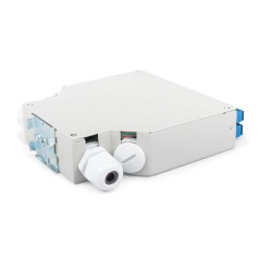SCATOLA PER GUIDA TOP-HAT IN FIBRA OTTICA, OS2, EQUIPAGGIATA, CON ADATTATORE SC E PIGTAIL