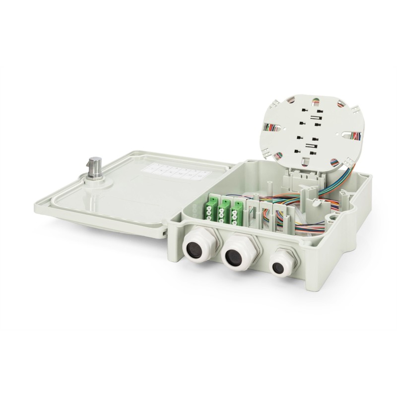 DIGITUS ALLOGGIAMENTO PER CONNESSIONE FTTH/FTTB, ASSEMBLATO, OS2, 12 FIBRE, LC/APC
