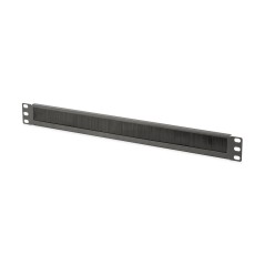 PANNELLO DI CHIUSURA ARMADIO RACK CON FORO ENTRATA CAVI PROTETTO DA SPAZZOLA COLORE NERO 1U