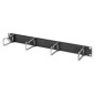 PANNELLO DI GESTIONE CAVI 1HE CON GUARNIZIONE A SPAZZOLA 4 ANELLI IN ACCIAIO 40X75 MM, NERO (RAL 9005) PANNELLO DI GESTIONE CAVI 1HE CON GUARNIZIONE A SPAZZOLA 4 ANELLI IN ACCIAIO 40X75 MM, NERO (RAL 9005)