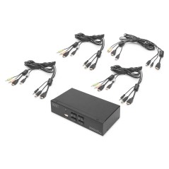 SWITCH KVM 4 PORTE 4K, 1 SCHERMO HDMI ® USB