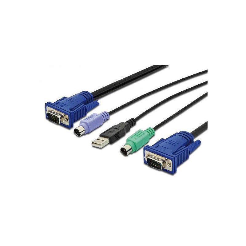 CAVO TRIPLO PER CONSOLE CON SWITCH KVM PER SERVER USB/PS2 - MT. 5