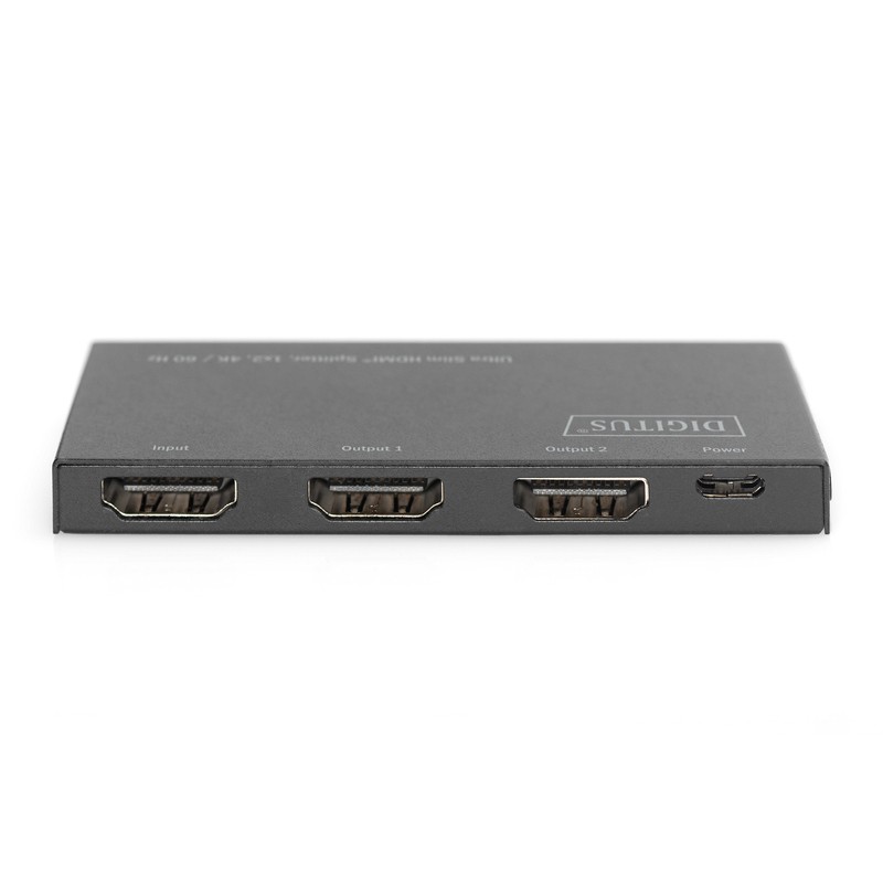 SPLITTER ULTRA SLIM HDMI, 1X2, 4K/60HZ HDR, HDCP 2.2, 18 GBPS, MICRO USB POWER