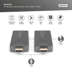 EXTENDER VIDEO 4K WIRELESS, 30 M (HDMI - HDMI)