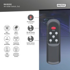 SWITCH HDMI 5X1 4K/60HZ HDCP 2.2